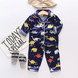 Toddler Girls Silk Satin Pajamas Sets Cartoon Kids