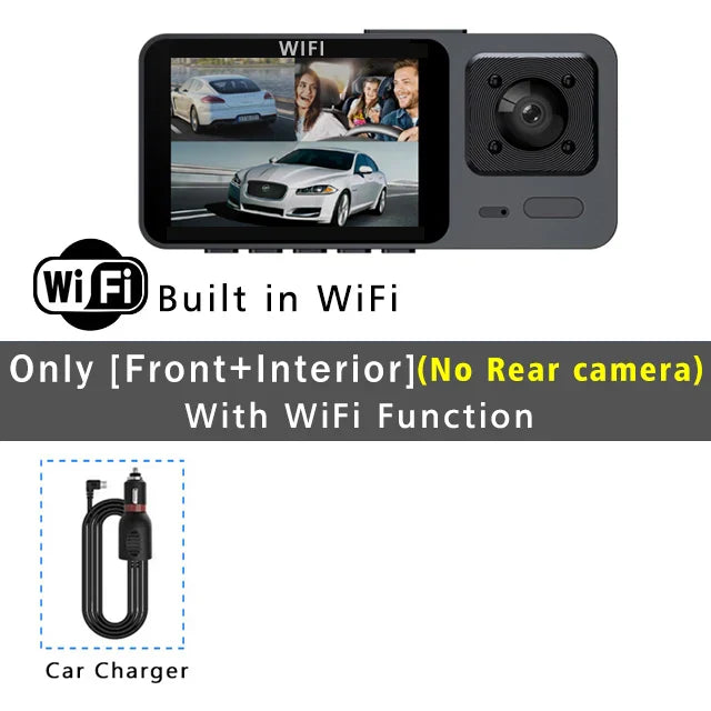 Wifi 3Channel Car Dvr 3 Camera Dash Cam