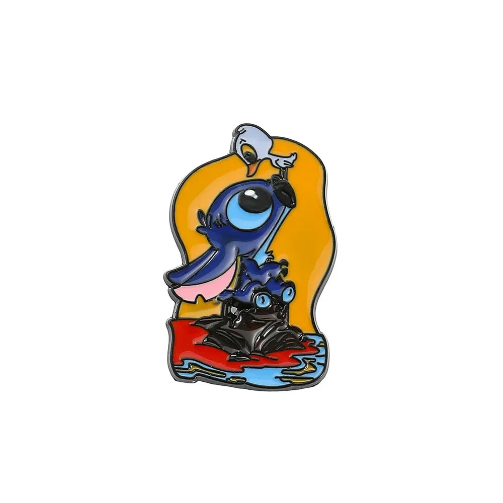 Stitch Lapel Pins for Backpack Accessories Cartoon Lilo