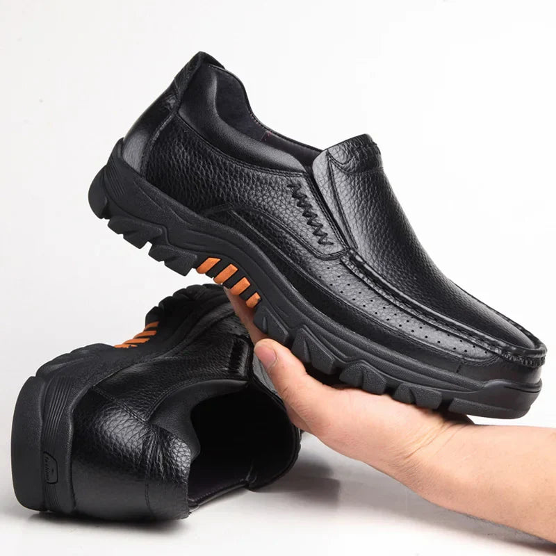 100 Genuine Leather Shoes Men Loafers Soft Cowhide