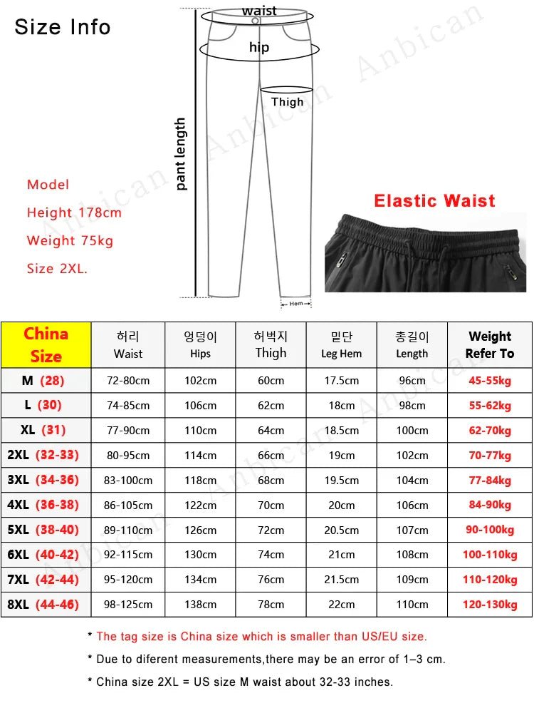 2023 New Winter Padding Men's Pants 90% White