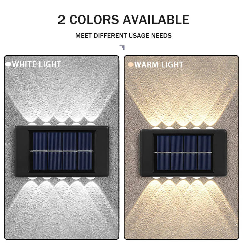 16PCS Solar Wall Light Warm Light Up and