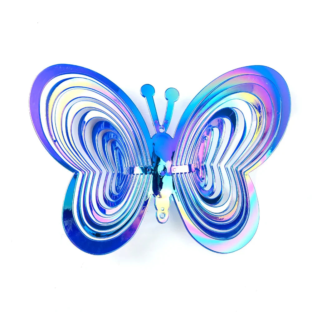 3D Butterfly Bird Repeller Spinner Wind Chimes Hanging