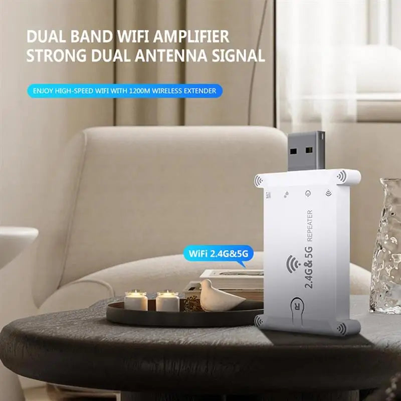 5g Usb Wifi Extender Repeater Dual Band 1200M