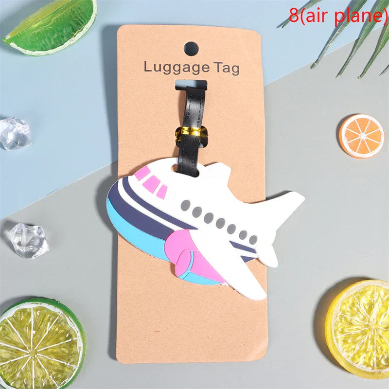 1PC Cute Cartoon Hawaiian Flamingo Silicone Luggage Tag