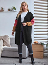 Plus Size Autumn Winter Midi Knitted Cardigan Women