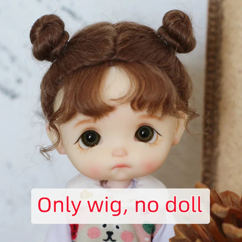 Doll Wig Bangs Ponytail Curly Soft Mohair Wig