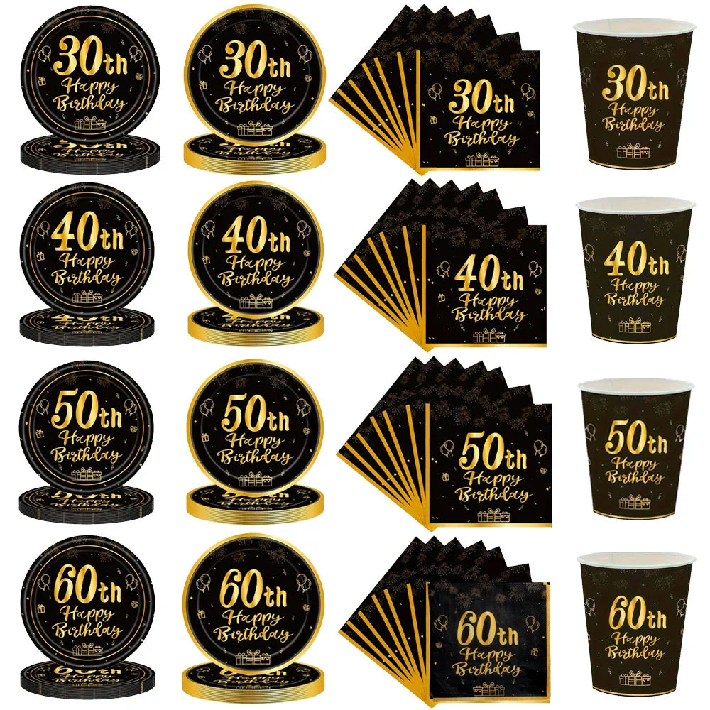 Men Women Birthday Disposable Tableware Party Decor 30