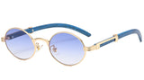2022 New Vintage Imitation Wood Sunglasses Europe and