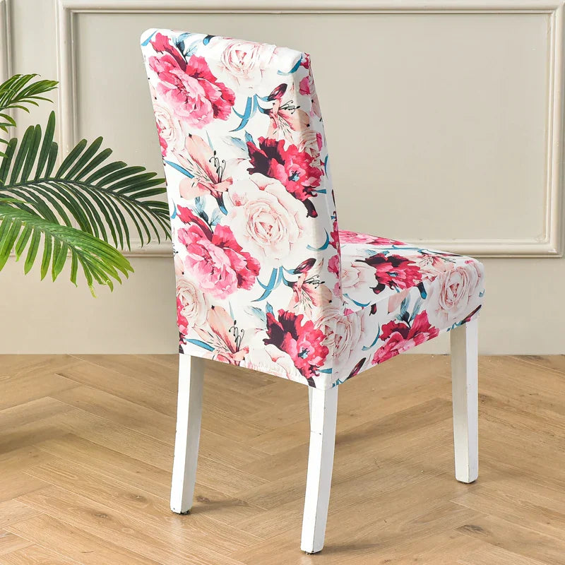 floral chair covers spandex elastic for dining room