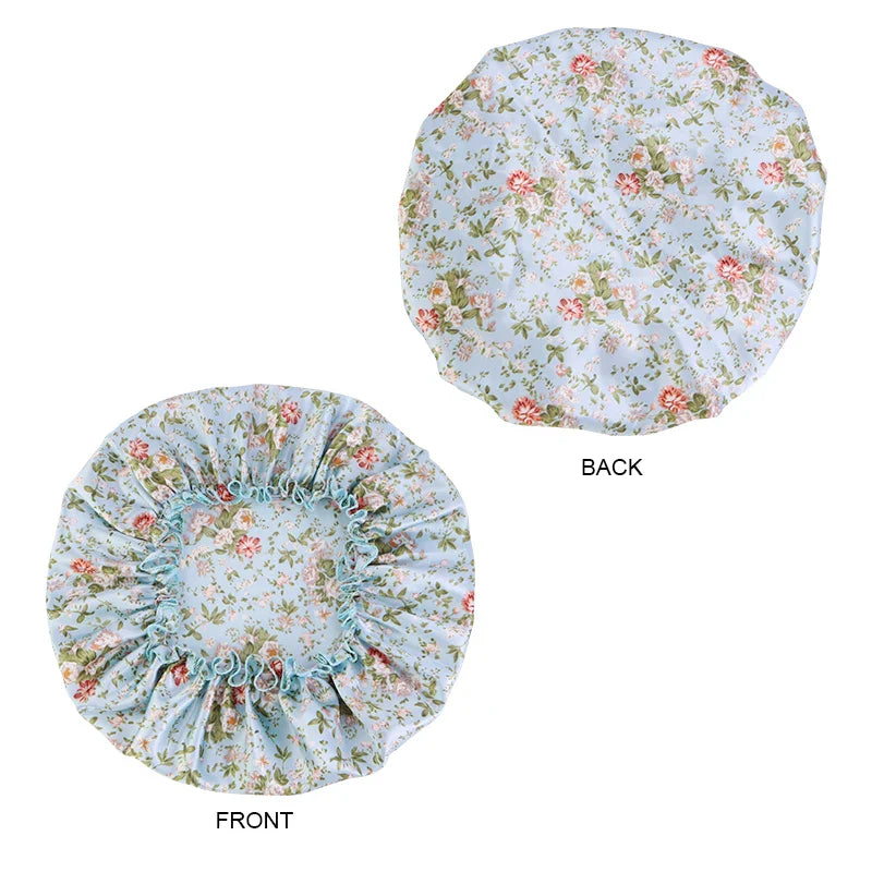 Women Satin Bonnets Printed Floral Edge Nightcap Fashion
