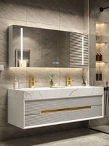 Light Luxury Bathroom Cabinet Rock Plate Washstand Modern