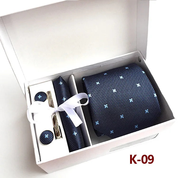 6piece Set Classic Printed DotsTies for Men Kerchief