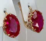 Exquisite Women Gold Plated Red Dangle Earrings for