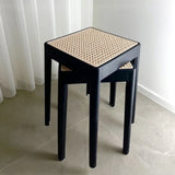 Stackable Storage Bench Stool Plastic Rattan Stools Portable