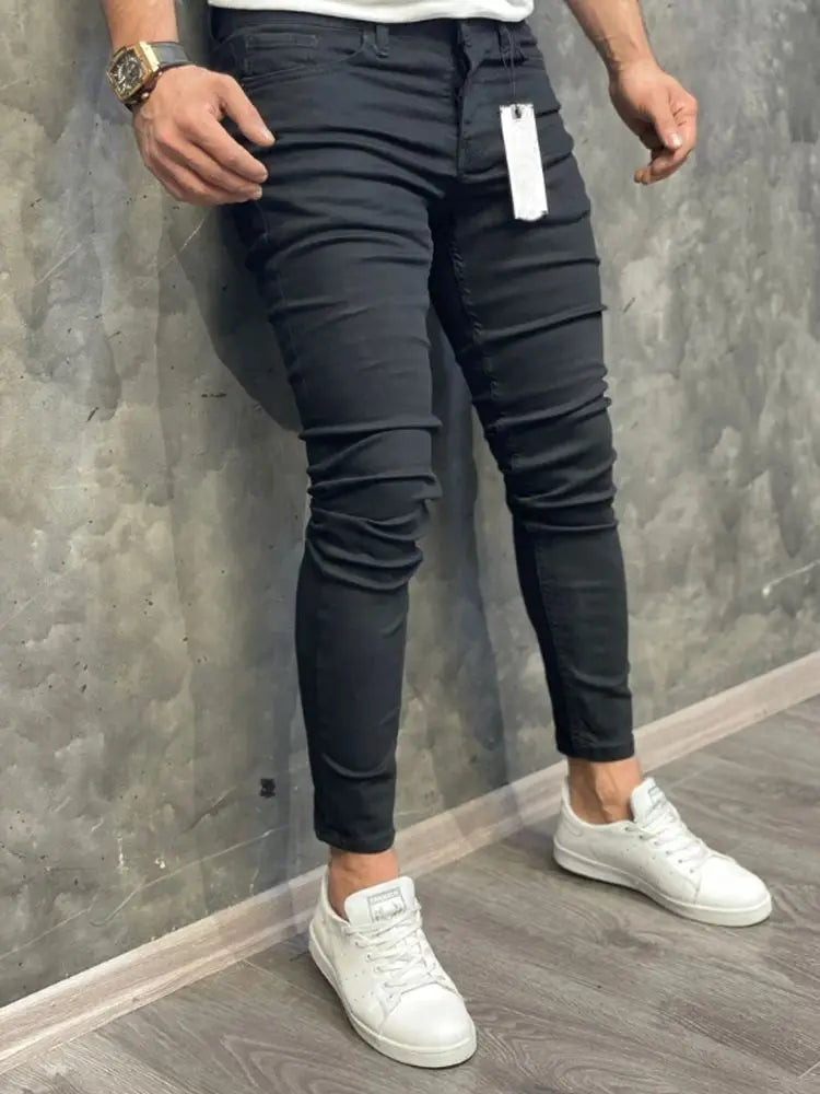High Quality Stretch Elastic Skinny Jeans Men European