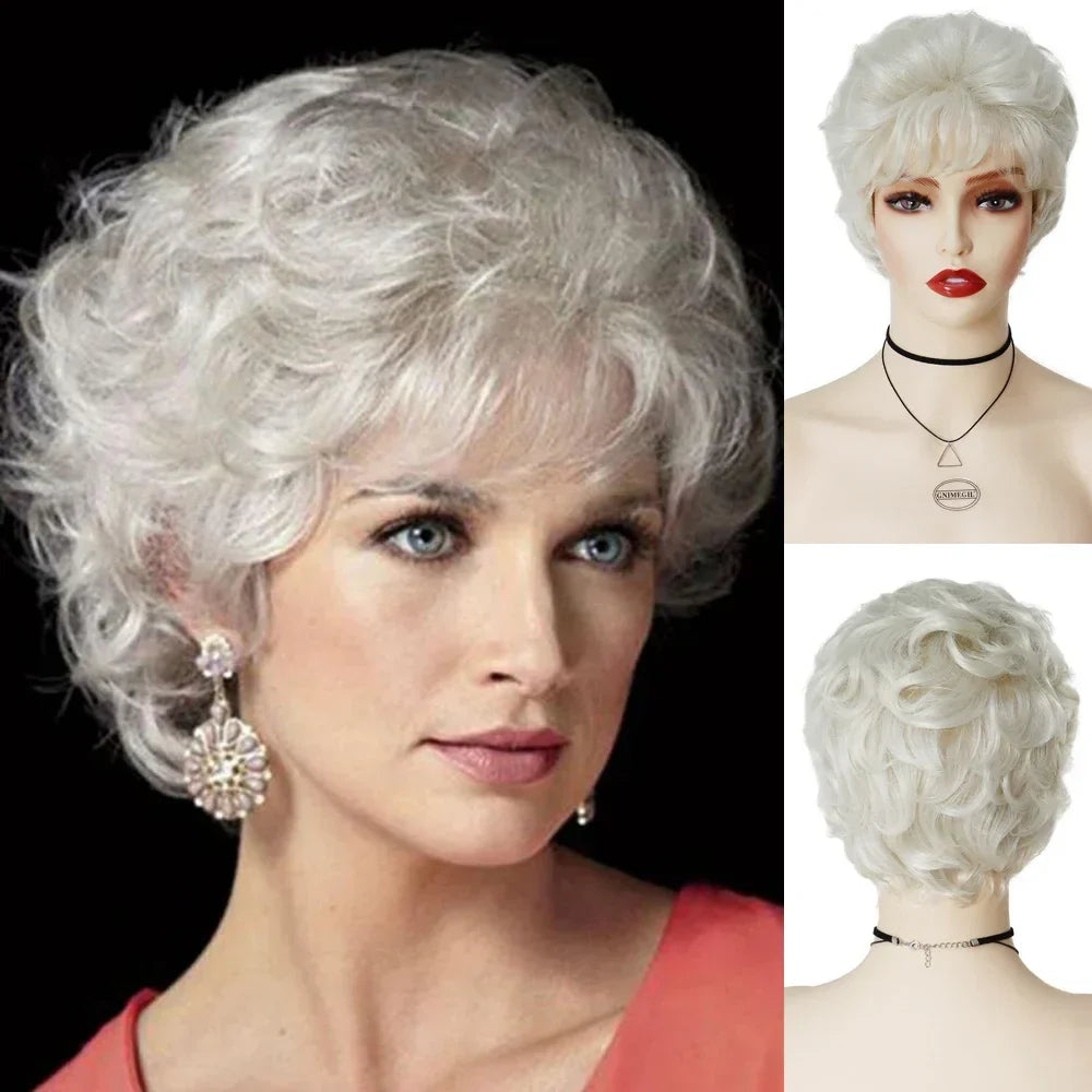 GNIMEGIL Synthetic Short Pixie Cut Wig Women Natural