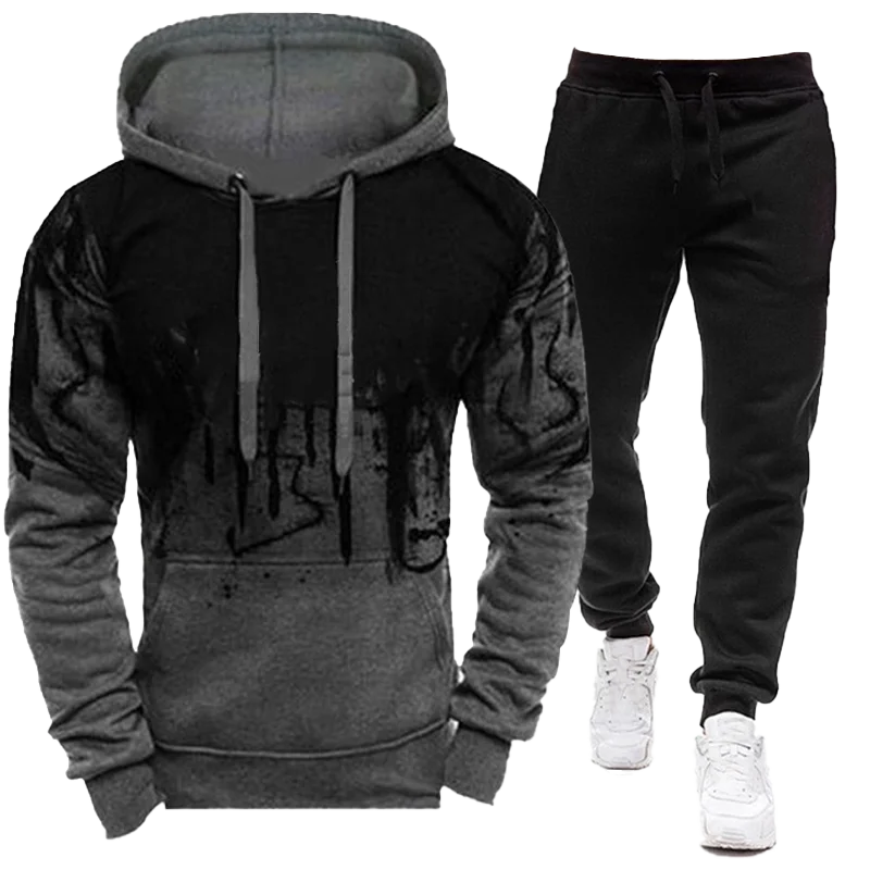 2023 Sportswear Men's casual Hoodie pants 2-piece autumn