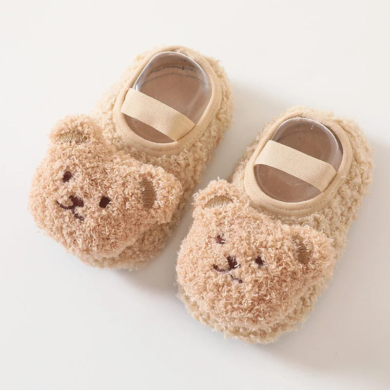 Cartoon Bear Baby Shoes Winter Thick Warm Newborn