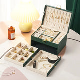 Rhombic threelayer drawertype lock jewelry storage box necklace