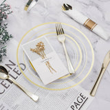 350PCS Gold Dinnerware Set, Disposable Party Plates for