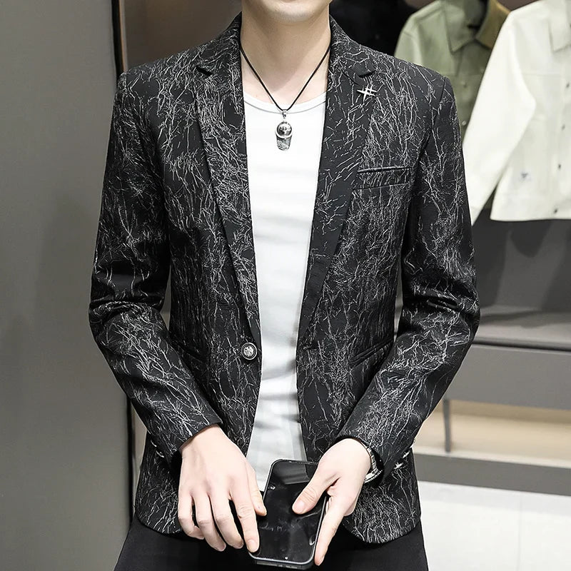 Fashion Suit Jacket Men Spring Summer Single West