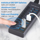 Metal USB 3.0 Hub Multi USB Splitter 4/7/10Ports