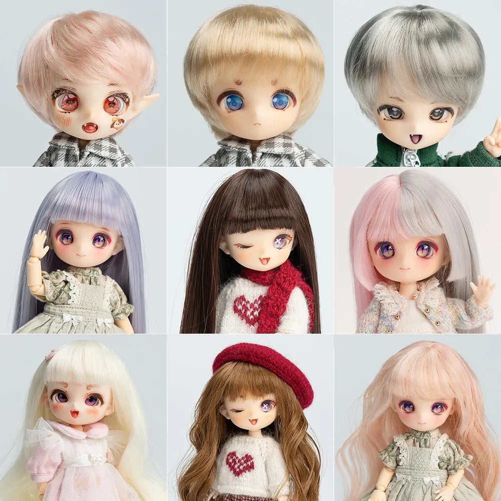 Ob11 Doll Wigs Soft Cute Braid Hair Bangs