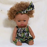 35cm Newborn Reborn African Doll Baby Simulation Soft