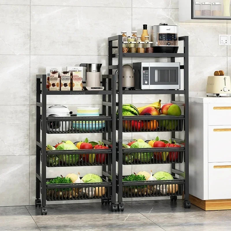 Home Kitchen Trolley Multifunction Oven Microwave Cart Moving