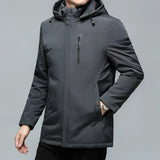 Men's Black Padded Oversized Jacket Oversize Plus Velvet