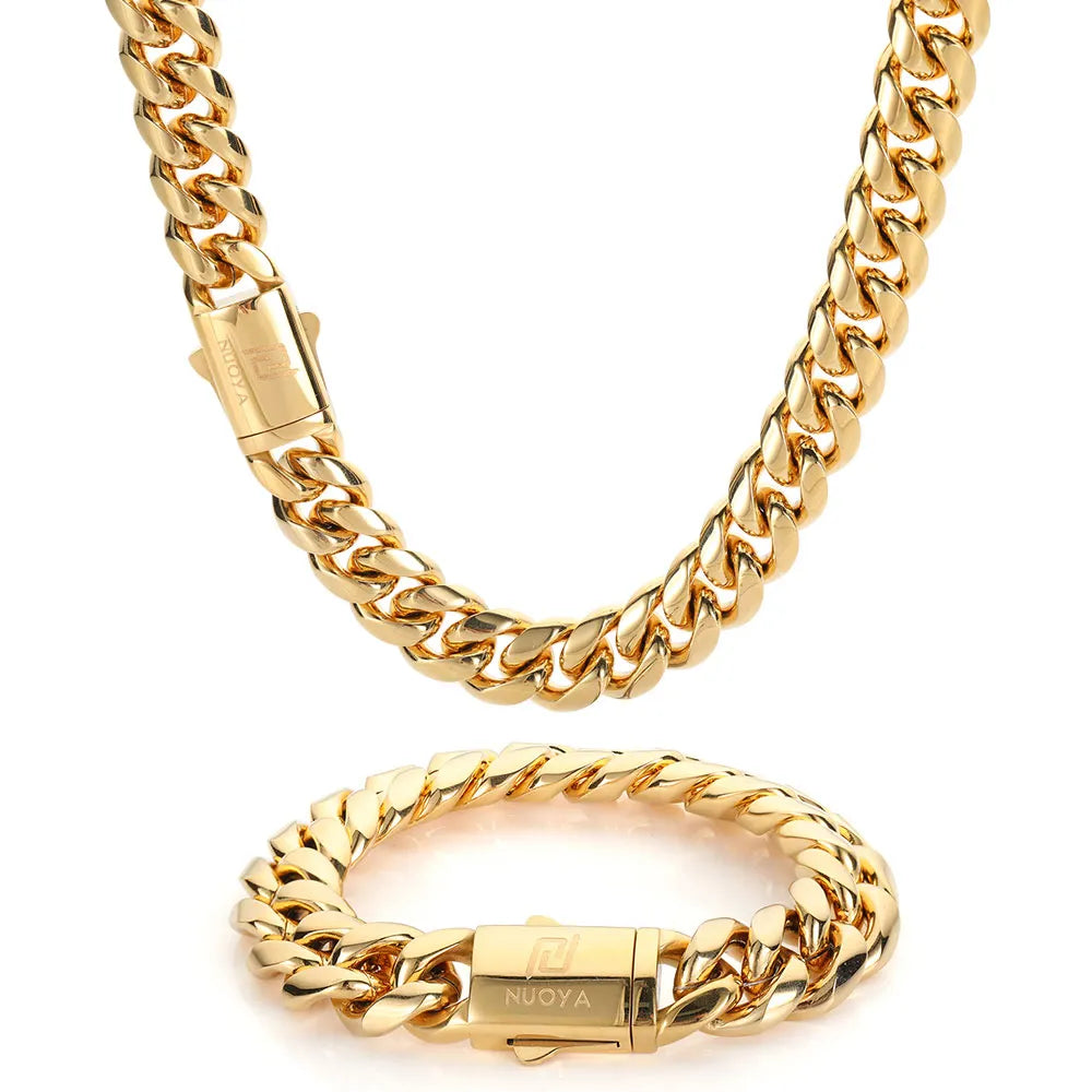 Hip Hop PVD Plated Stainless Steel Necklace Snap