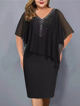 Plus Size Summer Fashion Chiffon Hot Diamond Dress