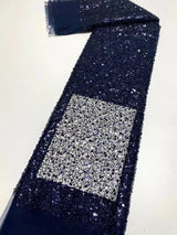 Heavy silver Sequins Lace Fabric With Bead Sequins