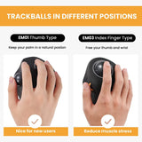 ProtoArc EM03 Wireless Bluetooth Trackball Mouse Rechargeable Ergonomic