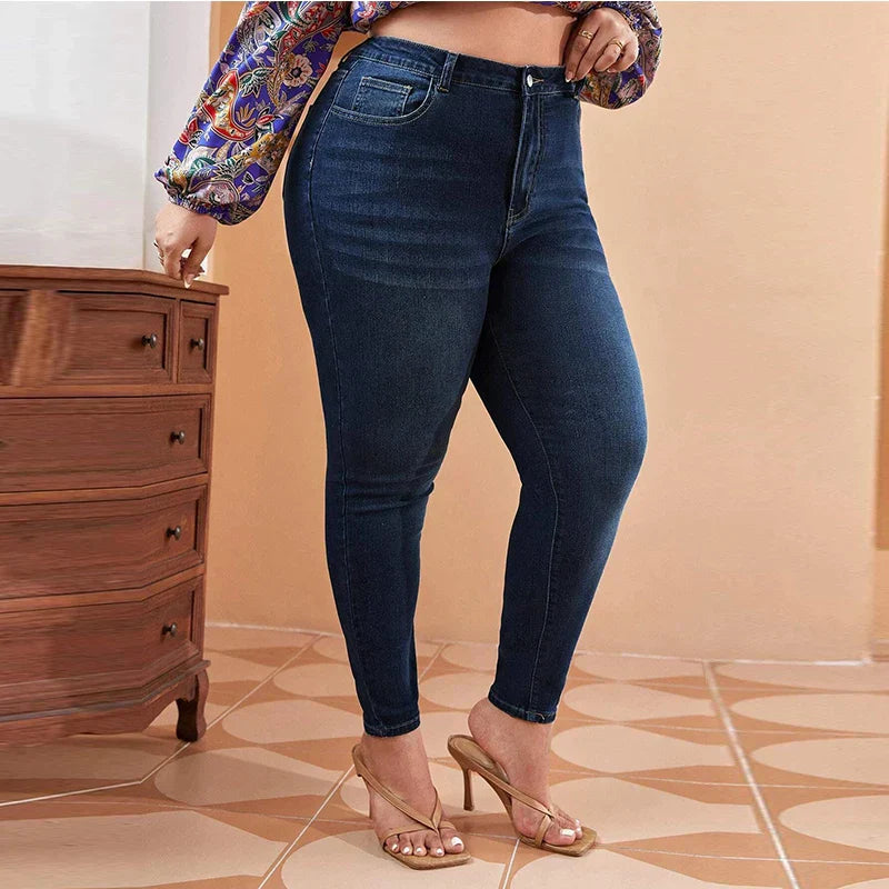 Plus Size Skinny Jeans For Women High Waist