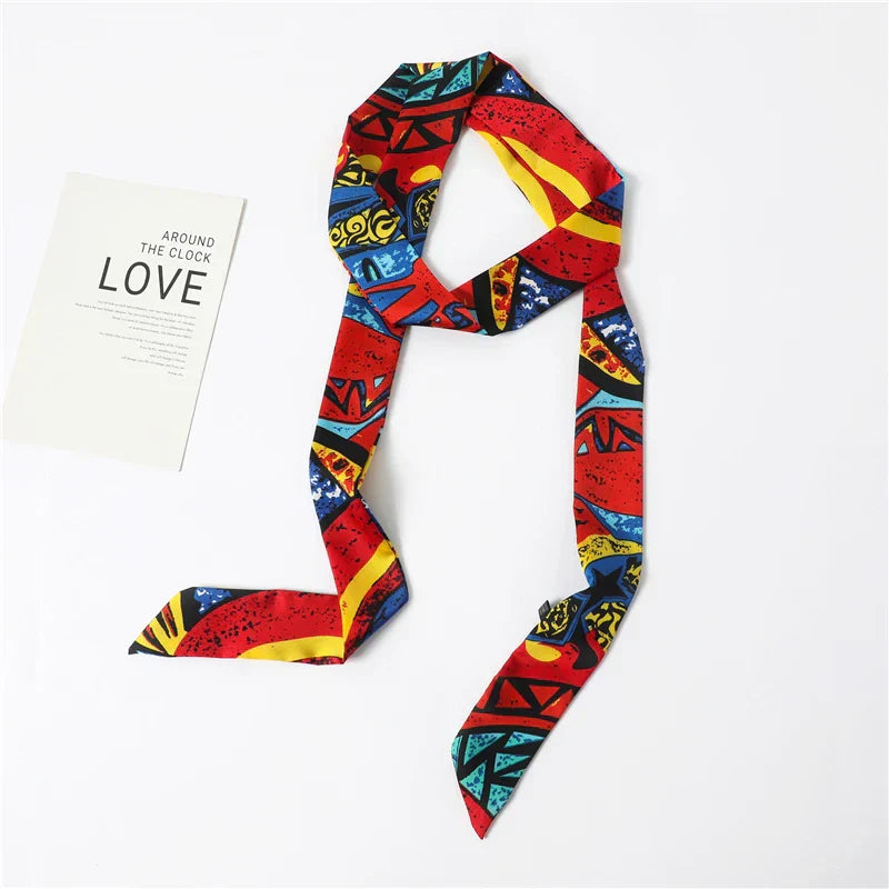 Long Silk Skinny Scarf Women Neck Hair Band