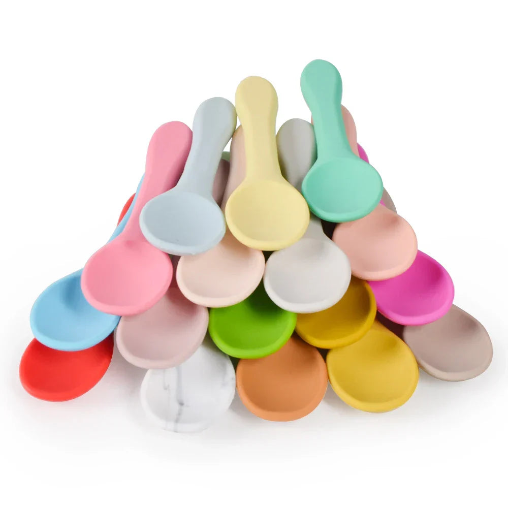 2 PCS Silicone Spoon Fork for Baby Utensils