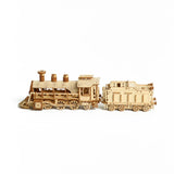 DIY Wooden Train Locomotive Puzzles Toys 3D Children