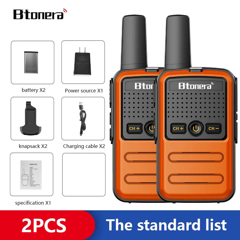 Btoera 2 Pcs Mini Walkie Talkie PMR 446