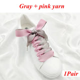 1 Pair Silk Shoe Laces Satin Ribbon Flat