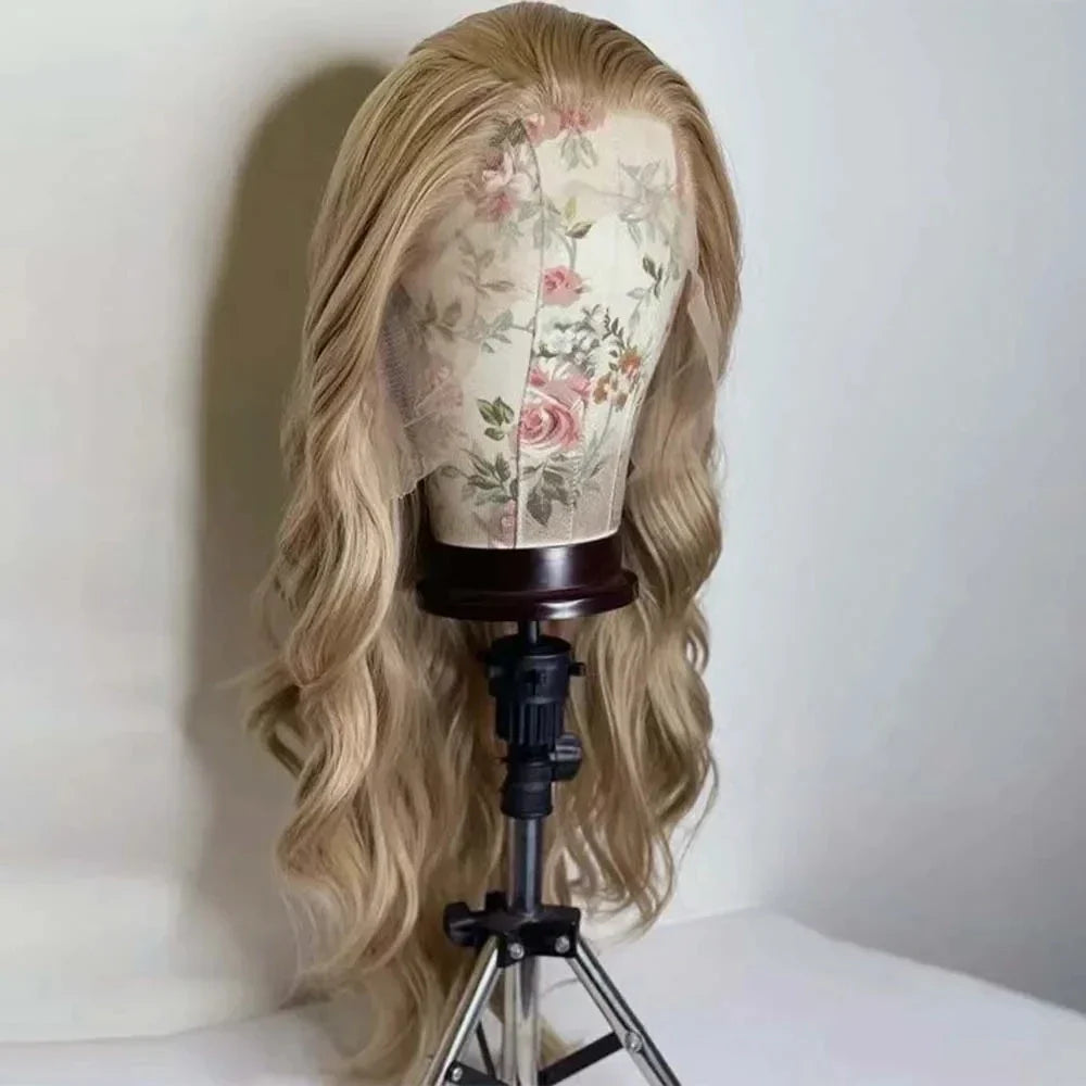 MXWIGS Ash Blonde Synthetic Lace Front Wigs with