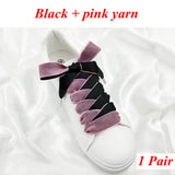 1 Pair Silk Shoe Laces Satin Ribbon Flat