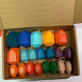 Rainbow Building Block Stacker Stone Shaped Stacking Balancing