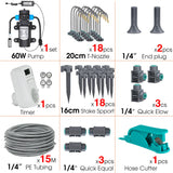 60W Self-Priming Pressurize Pump Mist Nozzle Watering System