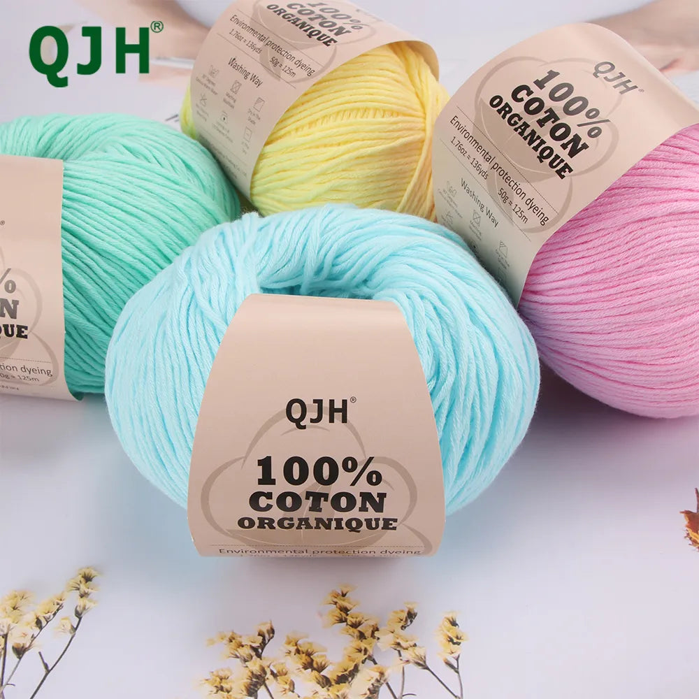 QJH 100% Cotton Yarn, Cotton Baby Sport Weight