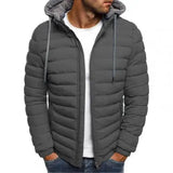 New Oversize Men Detachable Hat Padded Hooded Cardigan