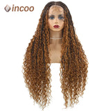 32" Full Lace Box Braid Wig with Baby Hair for Black Women