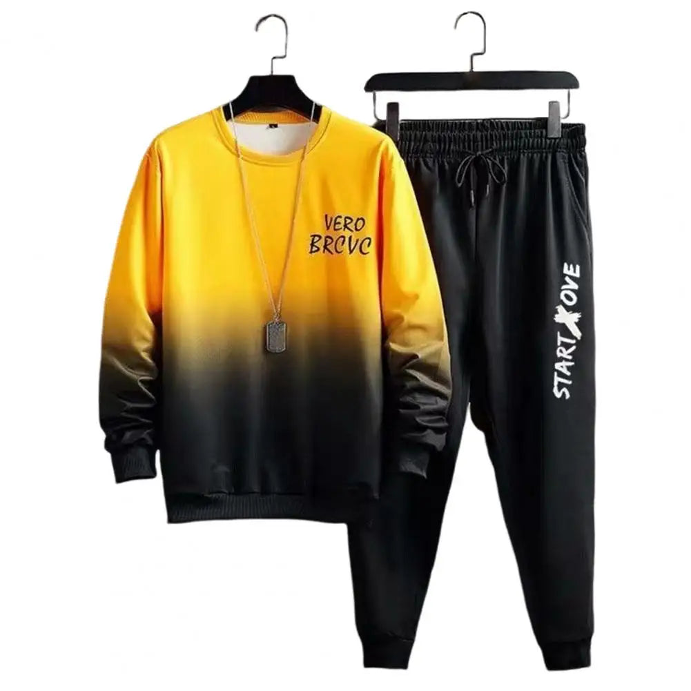 Men Suit with Long Sleeve Top Men Two-piece