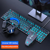 Three-piece Set Punk Gaming Keyboard and Mouse Earphone